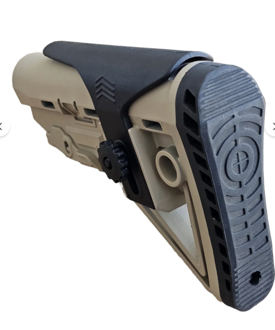 TAM12 Teleskopik Amortisörlü Taktik Dipçik – Ayarlanabilir Av Tüfeği Dipçiği Tan/Siyah